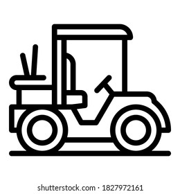 Golfer vehicle icon. Outline golfer vehicle vector icon for web design isolated on white background