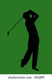 A golfer's silhouette