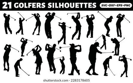 Golfers Silhouettes Bundle Silhouettes Bundle