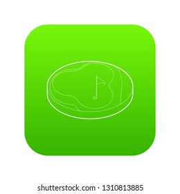 Golfing field icon green vector isolated on white background