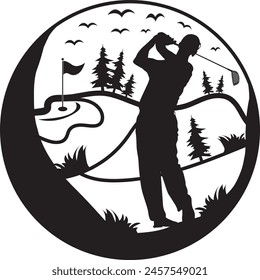 Golfing, golf team, golf club, golf ball, golf player vector files