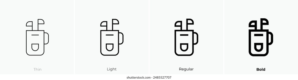 golfing icon. Thin, Light Regular And Bold style design isolated on white background
