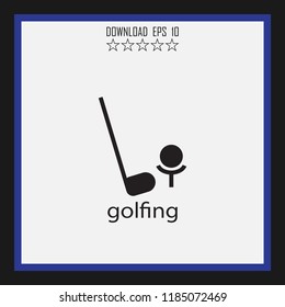 golfing vector icon