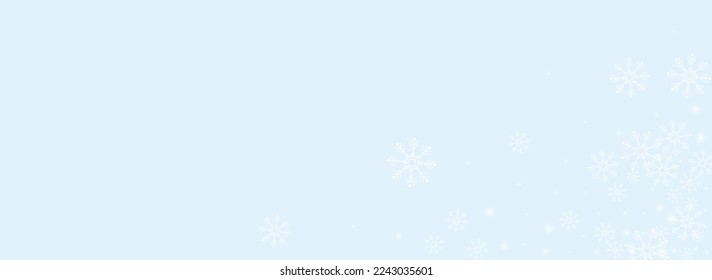 Vector Golg Snowflake Fondo Panorámico Azul. Nueva tarjeta de nieve. Navidad Gris. Resumen de textura de nieve.
