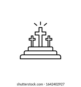 Golgotha, Christianity, cross icon. Simple line, outline vector religion icons for ui and ux, website or mobile application