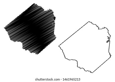 Goliad County, Texas (Counties in Texas, United States of America,USA, U.S., US) map vector illustration, scribble sketch Goliad map