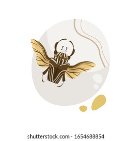 Goliath beetle. Goliathus cacicus vector hand drawn illustration.