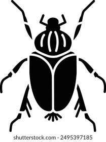 Goliath beetle solid glyph vector illustration