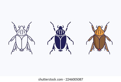 Goliath beetle vector illustration icon