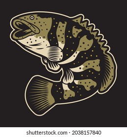 
Goliath grouper fishing vector graphic 