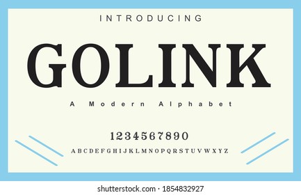 Golink font. Elegant alphabet letters font and number. Classic Copper Lettering Minimal Fashion Designs. Typography fonts regular uppercase and lowercase. vector illustration