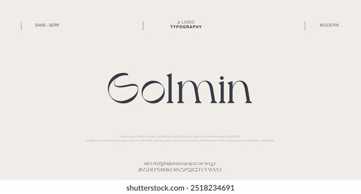 Golmin Moderno alfabeto criativo. Estilo de fontes futuras. Fontes de tipografia em maiúsculas e minúsculas.