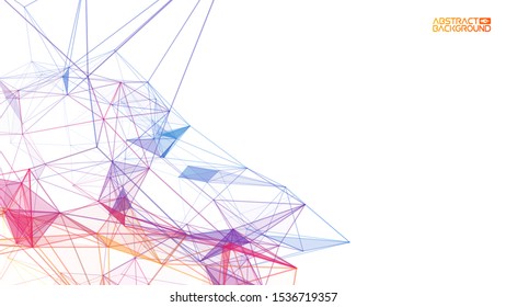 Golorful mesh lines. Triangle background texture geometric shapes. Network internet communication.