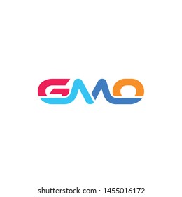 Gom, mog and gmo logotype with connecting font style and full colors