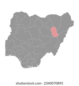 Gombe state map, administrative division of the country of Nigeria. Vector illustration.