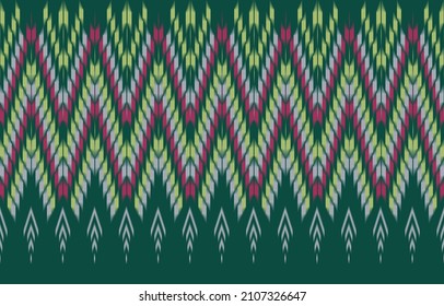 Gometric ethic oriental ikat seamless pattern traditional Design for background,carpet,wallpaper,clothing,wrapping,batik,fabric,Vector illustration.embroidery style.