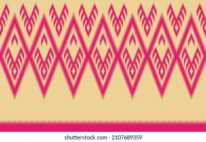 Gometric ethic oriental ikat seamless pattern traditional Design for background,carpet,wallpaper,clothing,wrapping,batik,fabric,Vector illustration.embroidery style.