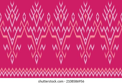 Gometric ethic oriental ikat patrón sin fisuras Diseño tradicional para fondo, alfombra, papel de pared, ropa, envoltura, batik, tela,ilustración vectorial.estilo bordado.