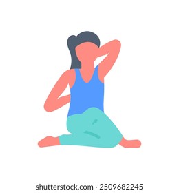 Gomukhasana Flat Icons, Ilustración vectorial