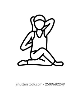 Icono de contorno de Gomukhasana, Ilustración vectorial