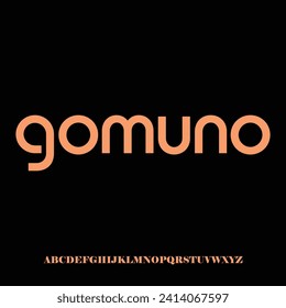 Gomuno. elegant futuristic lowercase font vector modern and sleek alphabet