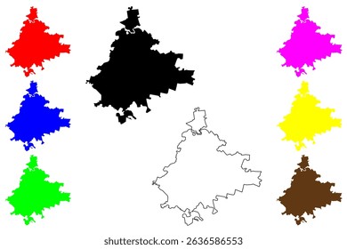 Gonbad-e Kavus city (Islamic Republic of Iran, Persia, IRI, Golestan province) map vector illustration, scribble sketch Gonbad-e Kavus map