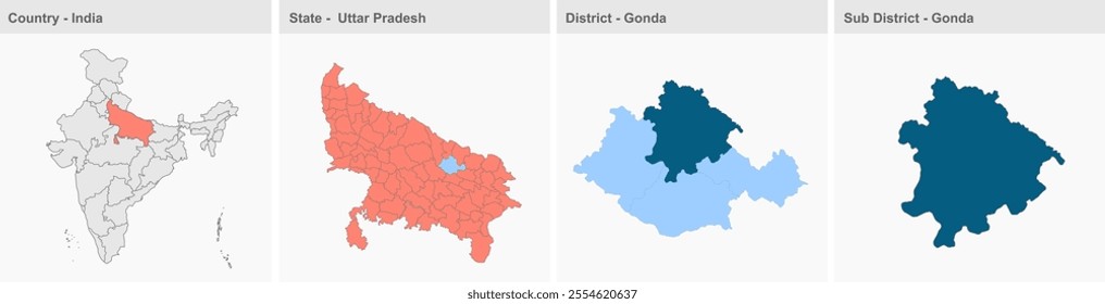 Gonda map, Gonda District, Uttar Pradesh State, Republic of India, Government of  Uttar Pradesh, Indian territory, Eastern India, politics, village, tourism