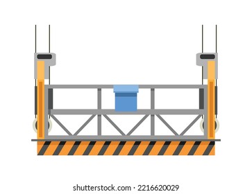 Gondola cradle. Suspended platform. Simple flat illustration.
