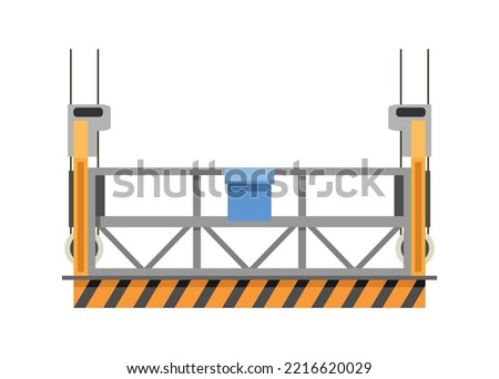 Gondola cradle. Suspended platform. Simple flat illustration.
