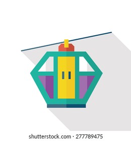 Gondola flat icon with long shadow