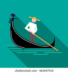 Gondola icon. Flat style. Vector image.