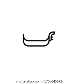 Gondel-Symbol, Vektorgrafik auf schwarzem Hintergrund, Symbol einzeln auf weißem Hintergrund