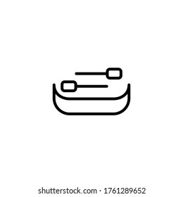 Gondola icon vector in black line style icon, style isolated on white background
