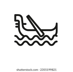 Gondola  icon vector. Linear style sign for mobile concept and web design. Gondola  symbol illustration. Pixel vector graphics - Vector.