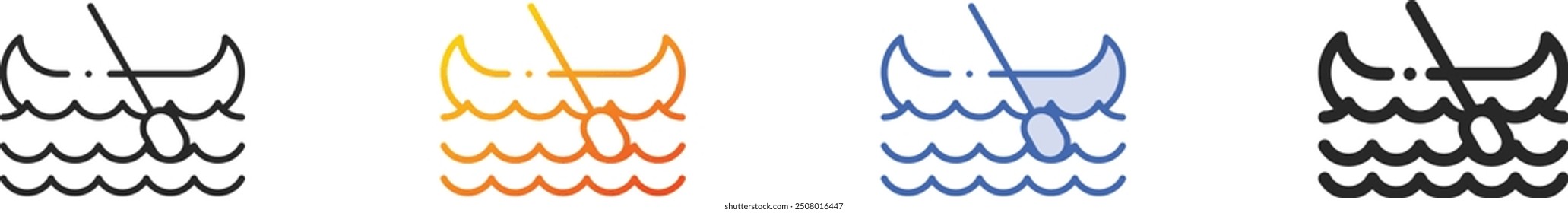 gondola icon.Thin Linear, Gradient, Blue Stroke and bold Style Design Isolated On White Background