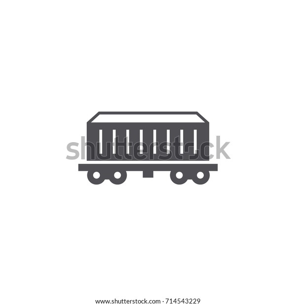 Gondola logistics, shipping cargo freight train car\
vector icon