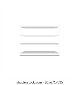 GONDOLA SUPERMARKET RACK SHELF WITH WHITE BACKGROUND