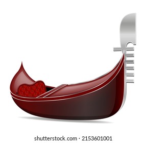 gondola traditional italian boat in venice vector illustration isolated on white background