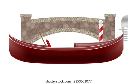 gondola traditional italian boat in venice vector illustration isolated on white background