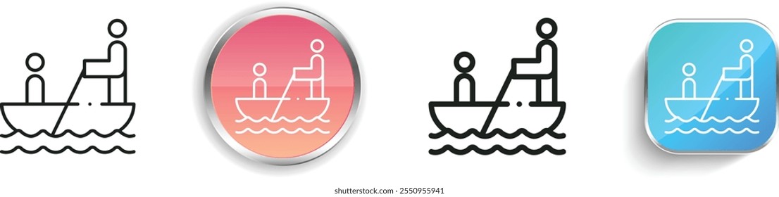 gondolier icon. Thin Linear, Regular and Button Style Design Isolated On White Background