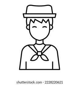 Icono del vector Gondolier Totalmente editable

