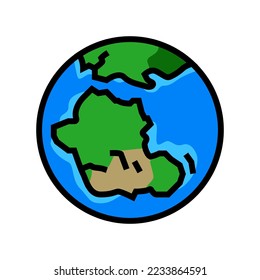 gondwana earth continent map color icon vector. gondwana earth continent map sign. isolated symbol illustration