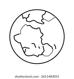 gondwana earth continent map line icon vector. gondwana earth continent map sign. isolated contour symbol black illustration