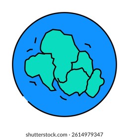 gondwana earth continent map line icon vector. gondwana earth continent map sign. isolated symbol illustration