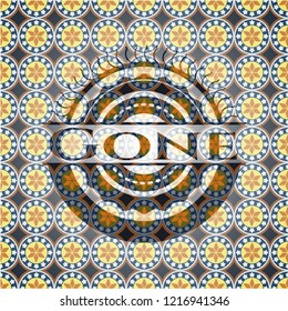 Gone arabic emblem background. Arabesque decoration.