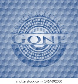 Gone blue polygonal badge. Vector Illustration. Detailed.