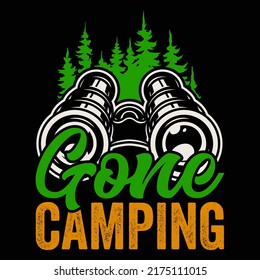 Gone Camping, Travelling, Hiking t shirt and mug design vector illustration