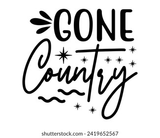 gone country typography t-shirt design