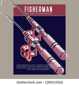 Gone fishing advertising poster