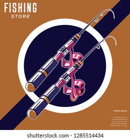 Gone fishing advertising poster